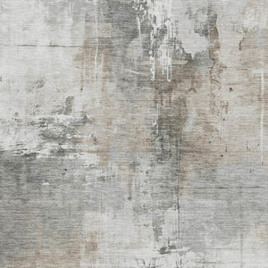 HomeRoots 10' Abstract Ivory Gray Beige Area Rug – Washable, Durable, UV Protected for Modern Homes & Spaces 696674
