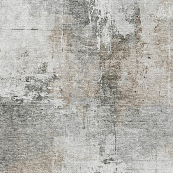 HomeRoots 10' Abstract Ivory Gray Beige Area Rug – Washable, Durable, UV Protected for Modern Homes & Spaces 696674