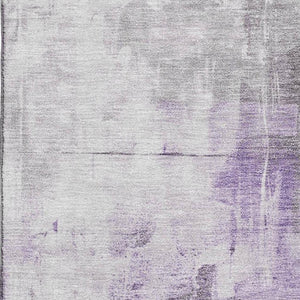 HomeRoots 5' X 8' Stunning Purple, Ivory & Gray Abstract Washable Area Rug with UV Protection & Durability 696676