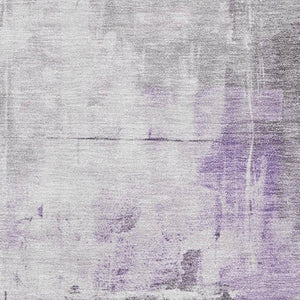 HomeRoots 8' X 10' Modern Purple Ivory Gray Abstract Washable Area Rug with UV Protection for Everyday Living 696678