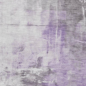 HomeRoots 9' X 12' Stylish Purple, Ivory & Gray Abstract Washable Area Rug with UV Protection for Homes 696679