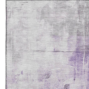 HomeRoots 10' X 14' Abstract Purple, Ivory & Gray Area Rug - Washable, UV Protected, Durable for Busy Homes 696680