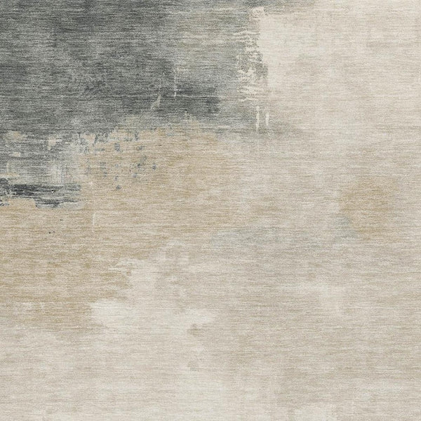 HomeRoots 5' X 8' Abstract Washable Area Rug in Beige, Ivory & Gray - Durable, UV-Protected & Stylish Design! 696682