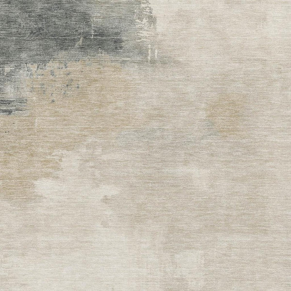 HomeRoots 10' X 14' Washable Beige Ivory Gray Abstract Area Rug - UV Protected, Stain Resistant, Non-Slip Design 696686