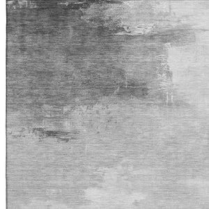 HomeRoots 5' X 8' Gray and Silver Abstract Area Rug – Washable, UV-Protected, Durable & Stylish for Any Room 696688