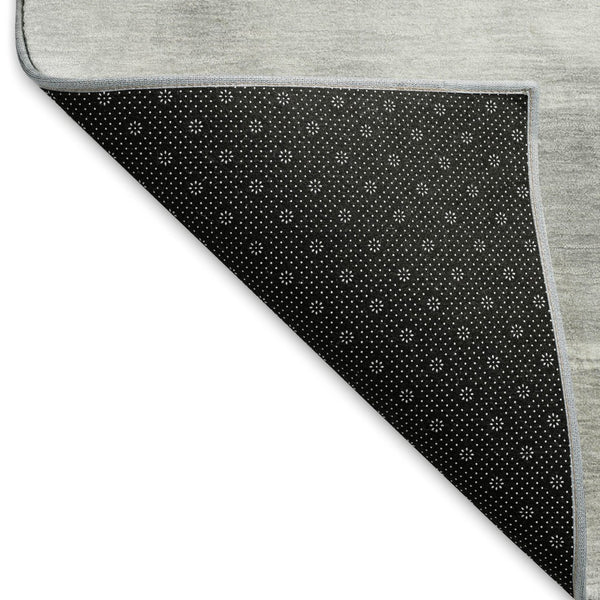 HomeRoots 9' X 12' Stylish Gray & Silver Abstract Area Rug - Washable, UV Protected, Non-Slip, Pet Friendly! 696691