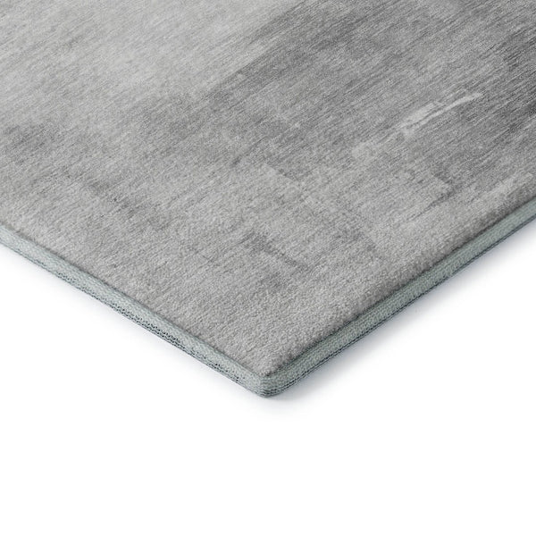 HomeRoots 9' X 12' Stylish Gray & Silver Abstract Area Rug - Washable, UV Protected, Non-Slip, Pet Friendly! 696691
