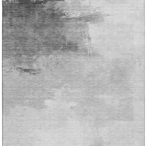 HomeRoots 10' X 14' Gray and Silver Abstract Washable Area Rug - Durable, Stain Resistant, UV Protected Design! 696692