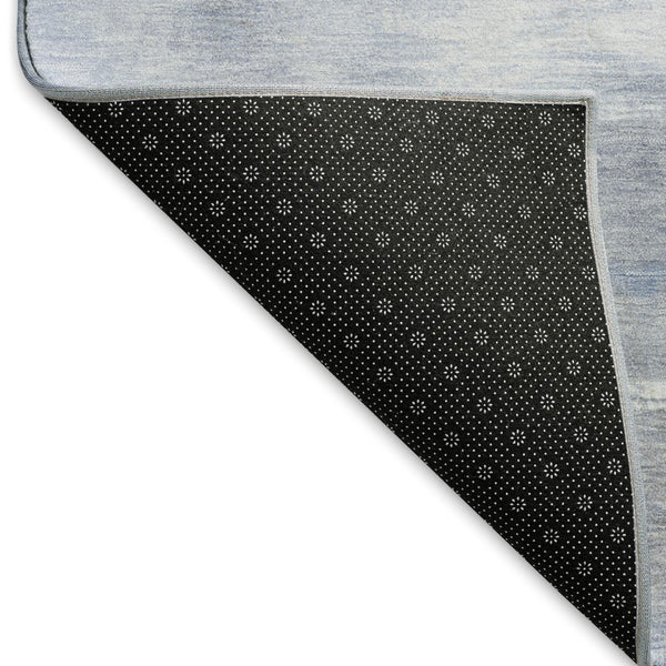 HomeRoots 5' X 8' Sky Blue Gray Silver Abstract Area Rug - Washable, UV-Protected, Stylish & Durable Design 696694