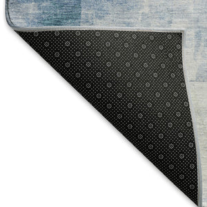 HomeRoots 5' X 8' Washable Denim Blue Gray Silver Area Rug - Durable, UV Protected, Stylish for High-Traffic Areas 696700