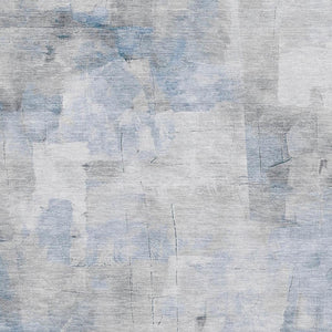 HomeRoots 5' X 8' Washable Denim Blue Gray Silver Area Rug - Durable, UV Protected, Stylish for High-Traffic Areas 696700