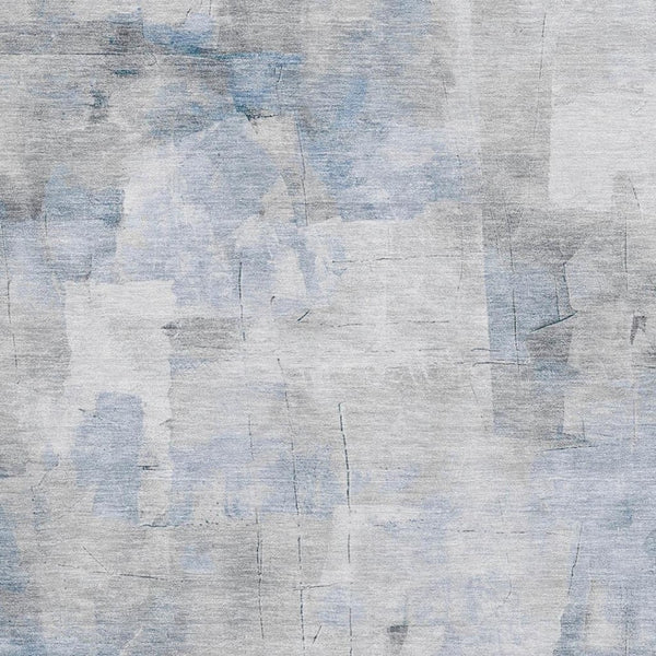 HomeRoots 5' X 8' Washable Denim Blue Gray Silver Area Rug - Durable, UV Protected, Stylish for High-Traffic Areas 696700