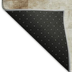 HomeRoots 5' X 8' Abstract Gray and Ivory Washable Area Rug – UV Protected, Stain-Resistant, Modern Design 696706