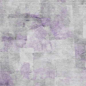HomeRoots 5' X 8' Washable Lavender, Silver & Gray Abstract Rug with UV Protection for Modern Homes & High Traffic Areas 696712