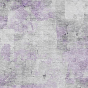 HomeRoots 8' X 10' Abstract Lavender Silver Gray Washable Area Rug with UV Protection for Modern Spaces 696714