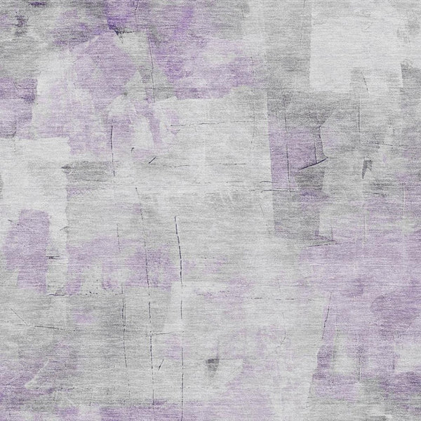 HomeRoots 8' X 10' Abstract Lavender Silver Gray Washable Area Rug with UV Protection for Modern Spaces 696714