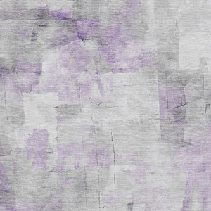 HomeRoots 9' X 12' Elegant Lavender Silver Gray Abstract Area Rug - Stain-Resistant, UV Protected, Low-Maintenance 696715