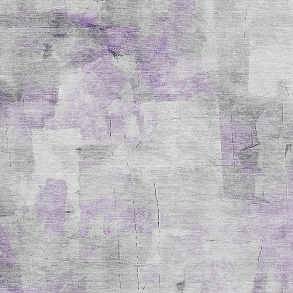 HomeRoots 9' X 12' Elegant Lavender Silver Gray Abstract Area Rug - Stain-Resistant, UV Protected, Low-Maintenance 696715