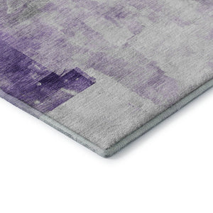 HomeRoots 10' X 14' Abstract Lavender Silver Gray Area Rug - Washable, UV Protected, Durable, Stylish Design 696716