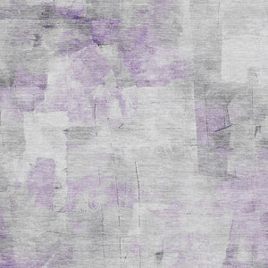 HomeRoots 10' X 14' Abstract Lavender Silver Gray Area Rug - Washable, UV Protected, Durable, Stylish Design 696716