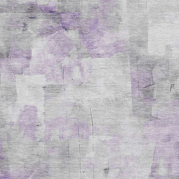 HomeRoots 10' X 14' Abstract Lavender Silver Gray Area Rug - Washable, UV Protected, Durable, Stylish Design 696716