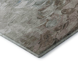 HomeRoots 5' X 8' Washable Denim Blue Area Rug with Abstract Design, UV Protection & Stain Resistance for Homes 696718
