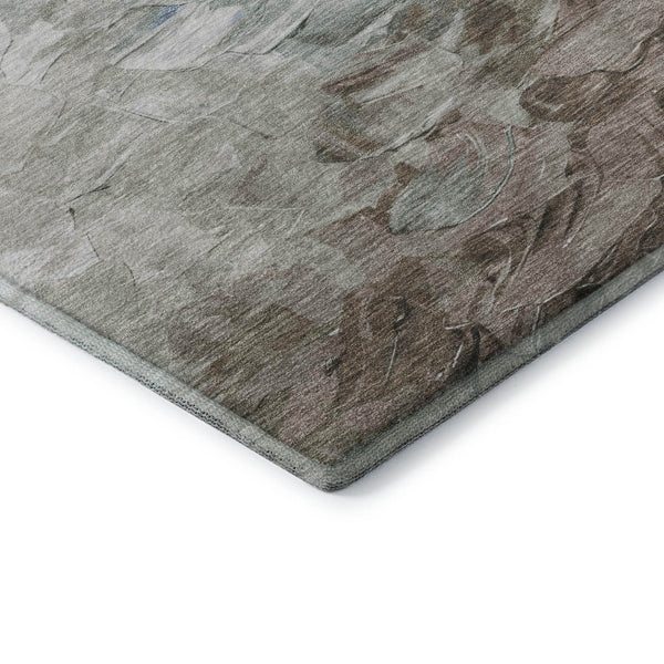 HomeRoots 5' X 8' Washable Denim Blue Area Rug with Abstract Design, UV Protection & Stain Resistance for Homes 696718