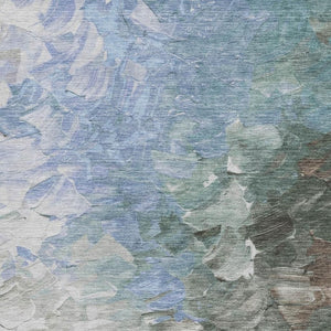 HomeRoots 8' X 10' Modern Abstract Denim Blue Area Rug - Washable, UV-Protected, Pet-Friendly Design for Homes 696720