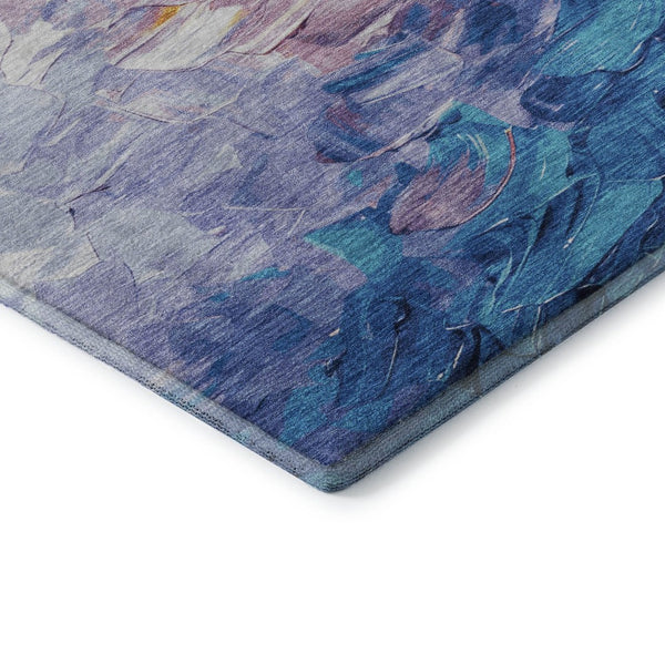 HomeRoots 10' Vibrant Gold Yellow & Teal Abstract Washable Area Rug with UV Protection for High-Traffic Spaces 696728