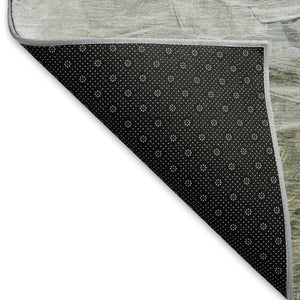 HomeRoots 5' X 8' Contemporary Lavender Gray & Silver Abstract Washable Area Rug with UV Protection & Style 696730