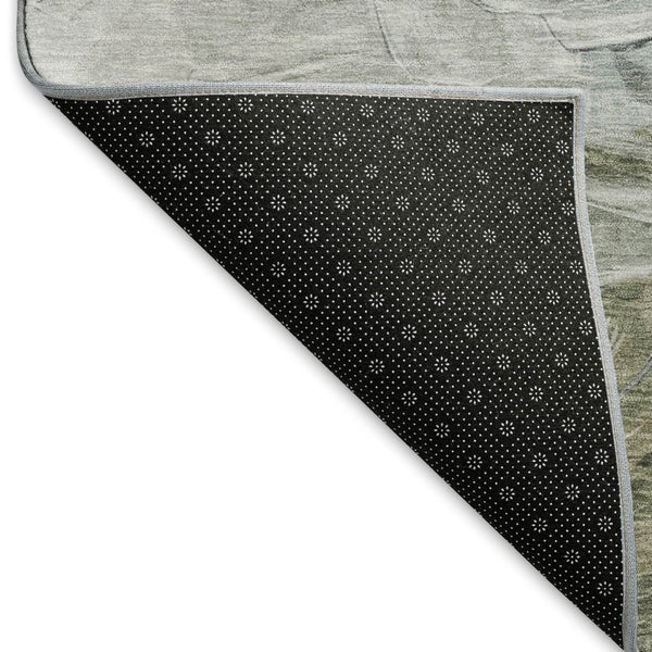 HomeRoots 9' X 12' Elegant Lavender Gray & Silver Abstract Washable Area Rug with UV Protection & Durability 696733