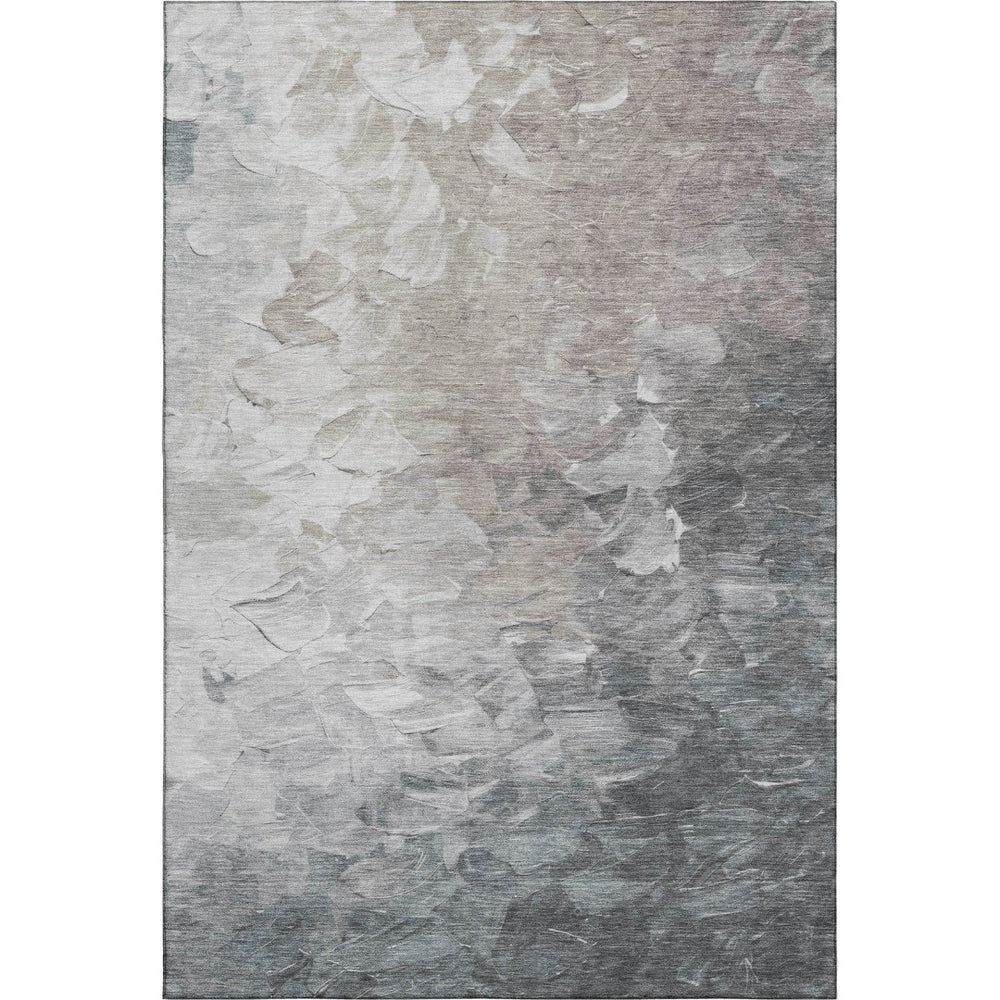 HomeRoots 5' X 8' Abstract Taupe Gray and Silver Area Rug – Stylish, Washable, Stain Resistant with UV Protection 696742