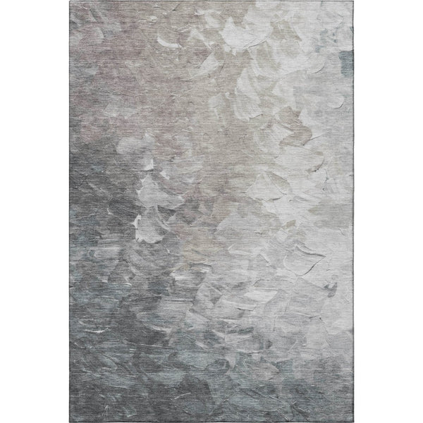 HomeRoots 5' X 8' Abstract Taupe Gray and Silver Area Rug – Stylish, Washable, Stain Resistant with UV Protection 696742