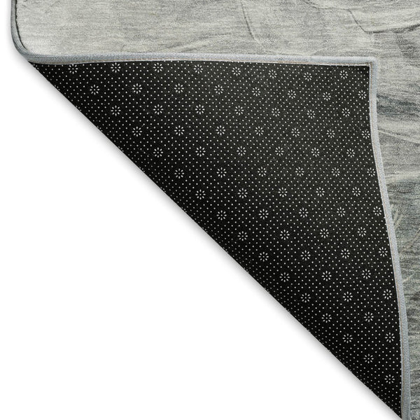 HomeRoots 9' X 12' Stylish Taupe Gray & Silver Abstract Area Rug - Washable, UV-Protected, Family-Friendly Design 696745