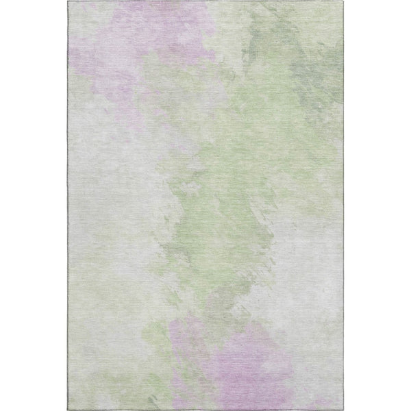 HomeRoots 9' X 12' Stylish Artichoke Green Abstract Area Rug - Washable, UV-Protected, and Kid-Friendly Design! 696751