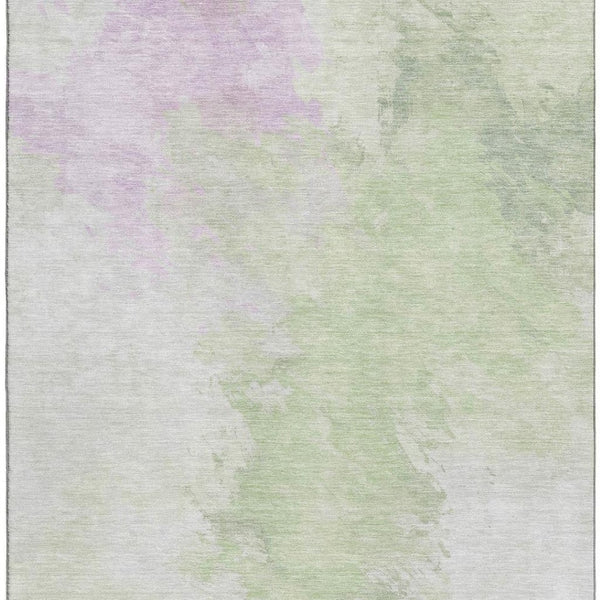 HomeRoots 9' X 12' Stylish Artichoke Green Abstract Area Rug - Washable, UV-Protected, and Kid-Friendly Design! 696751