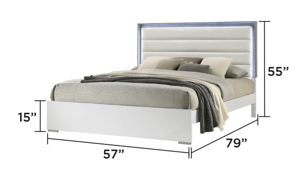 English Elm Olivia Contemporary 4-Piece Full Bedroom Set With Led Headboard, Modern Storage & Elegant Design B009S01375