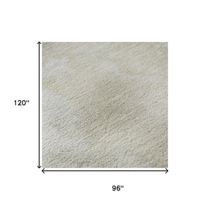 HomeRoots 8' X 10' Washable Beige & Ivory Abstract Area Rug with UV Protection, Non-Slip Backing & Easy Care 696756