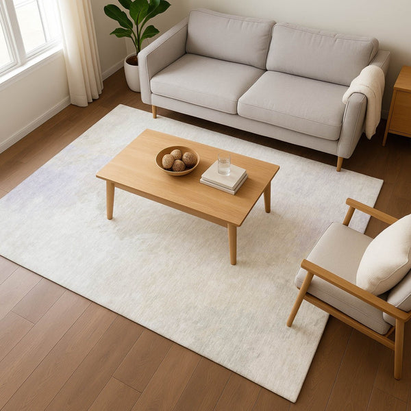 HomeRoots 10' X 14' Beige and Ivory Abstract Area Rug - Durable, Washable, UV Protected for Stylish Living Spaces 696758