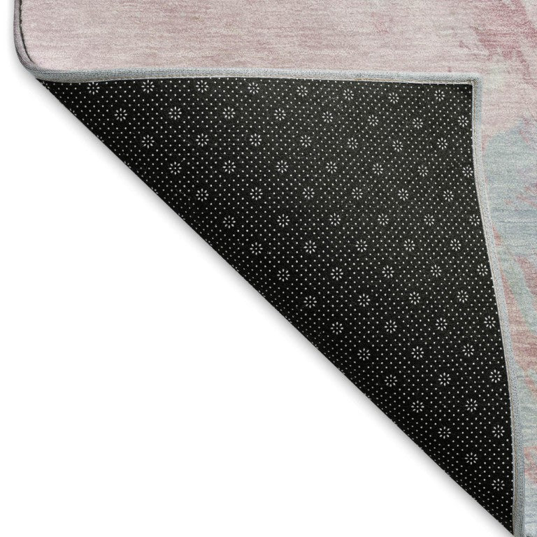 HomeRoots Abstract Polyester Area Rug Washable Uv Resistant Soft Low Pile for Living Room Decor 5' x 8' 696760