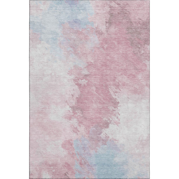 HomeRoots 8' X 10' Blush Blue Abstract Area Rug - Soft, Washable, Stain-Resistant with UV Protection & Non-Slip Backing 696762