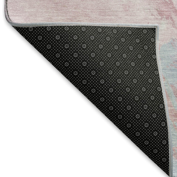 HomeRoots 8' X 10' Blush Blue Abstract Area Rug - Soft, Washable, Stain-Resistant with UV Protection & Non-Slip Backing 696762