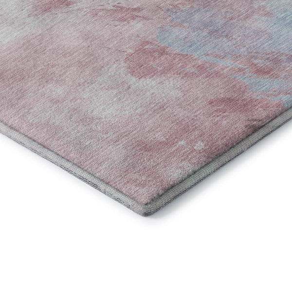 HomeRoots 8' X 10' Blush Blue Abstract Area Rug - Soft, Washable, Stain-Resistant with UV Protection & Non-Slip Backing 696762