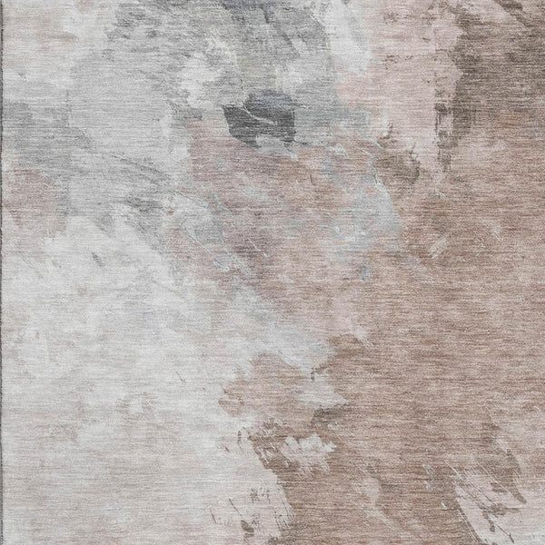 HomeRoots 5' X 8' Abstract Coffee Ivory Gray Washable Area Rug with UV Protection for Stylish Homes 696778