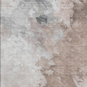HomeRoots 8' X 10' Coffee Ivory Gray Abstract Washable Area Rug - UV Protected, Stain Resistant, Soft & Durable 696780
