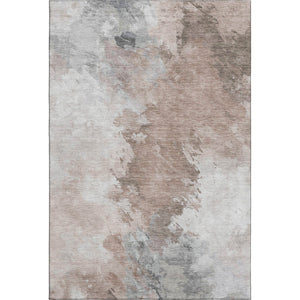 HomeRoots 9' X 12' Abstract Coffee Ivory & Gray Area Rug – Washable, UV Protected, Stain-Resistant Design! 696781