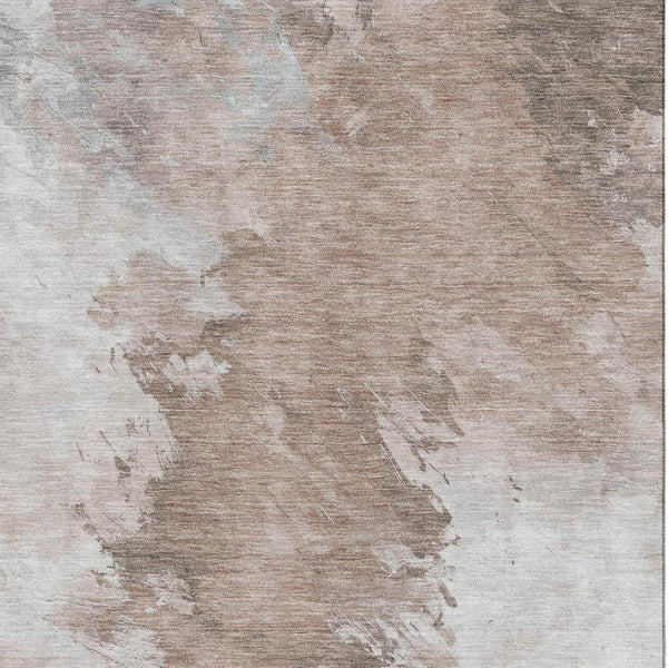 HomeRoots 9' X 12' Abstract Coffee Ivory & Gray Area Rug – Washable, UV Protected, Stain-Resistant Design! 696781
