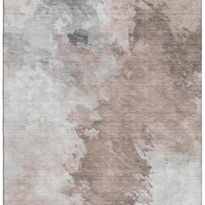 HomeRoots 9' X 12' Abstract Coffee Ivory & Gray Area Rug – Washable, UV Protected, Stain-Resistant Design! 696781