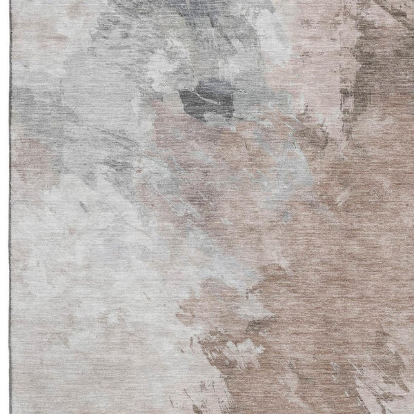 HomeRoots 10' X 14' Coffee Ivory & Gray Abstract Area Rug - Durable, Washable, UV Protected for Busy Homes 696782