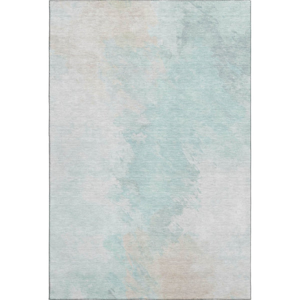 HomeRoots 8' X 10' Pale Aqua Gray & Ivory Abstract Area Rug - Washable, UV Protected, Perfect for High-Traffic Homes 696786